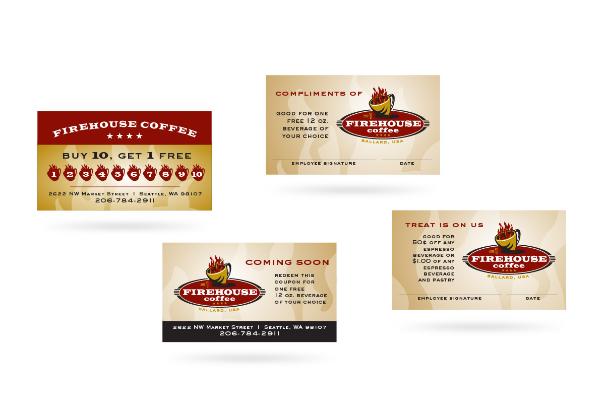 Firehouse Coffee Promotional Cards