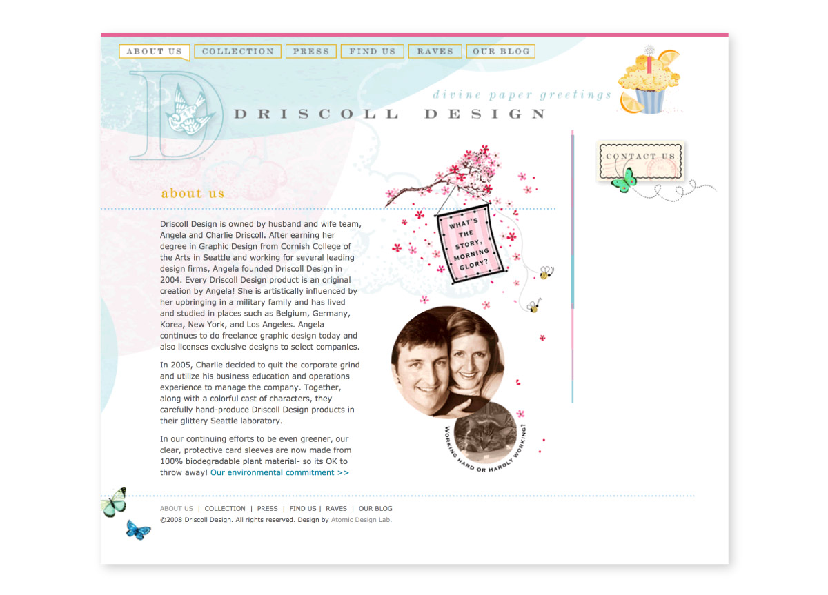 Driscoll Design website interior page