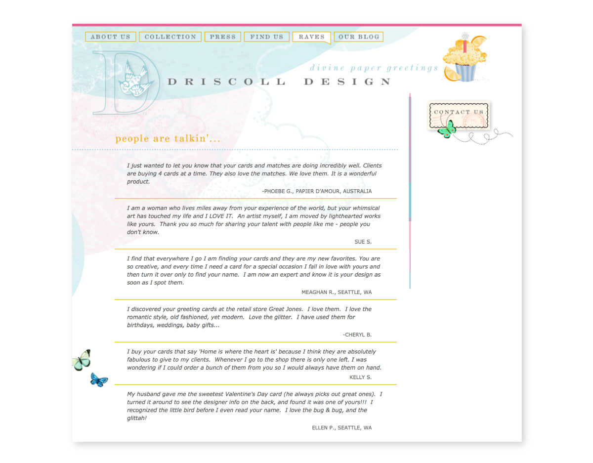 Driscoll Design website interior page