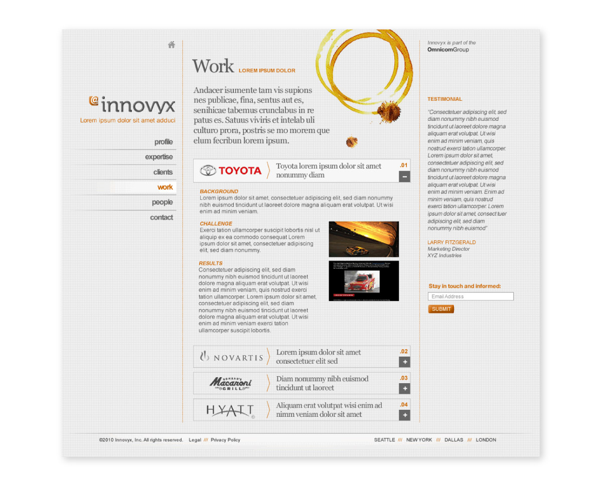 Innovyx website interior page