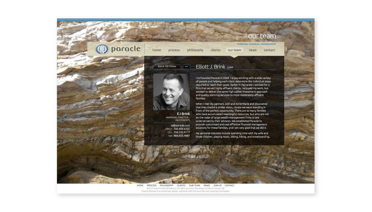 Paracle website interior page