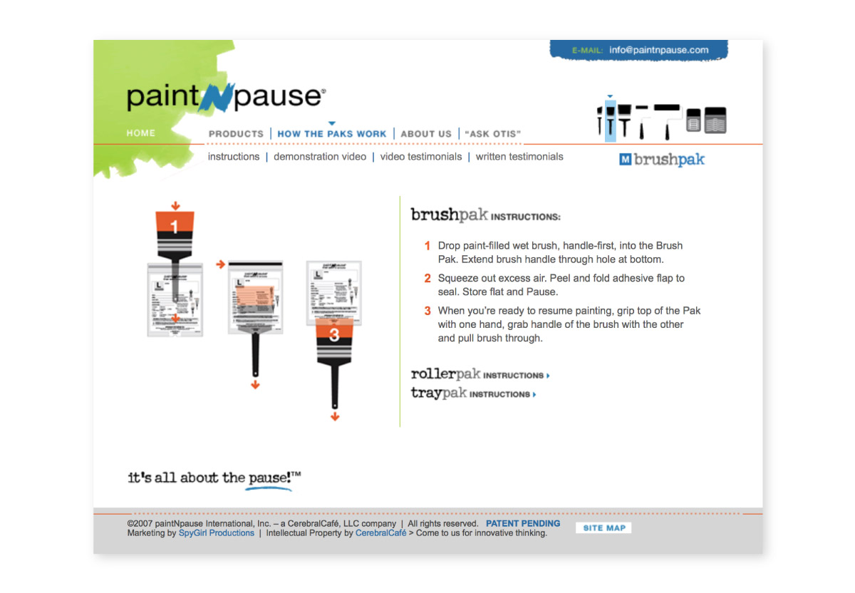 Paint-n-Pause website interior page